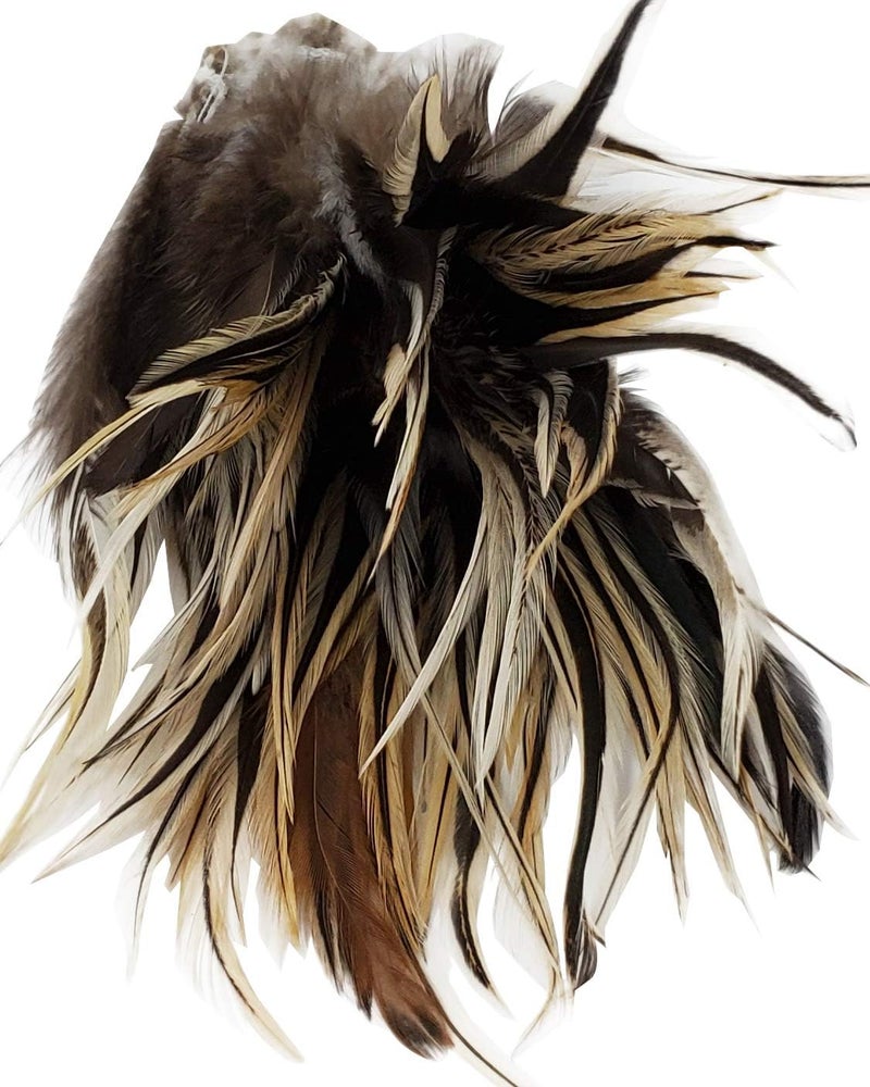 Creative Angler Saddle Hackle Fly Tying Materials - Natural Feathers for Wet Flies, Rooster Feathers, Hair Feathers for Crafts, Fly Tying Kit - Small Feathers Combo Pack of Steelhead Colored Feathers - Image 1